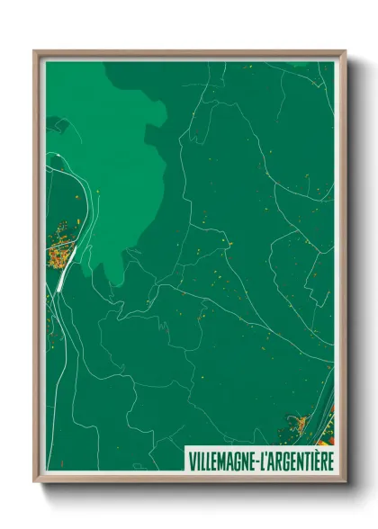 Une affiche de carte sur Villemagne-l'Argentière