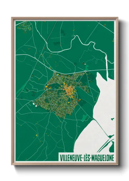 Une affiche de carte sur Villeneuve-lès-Maguelone