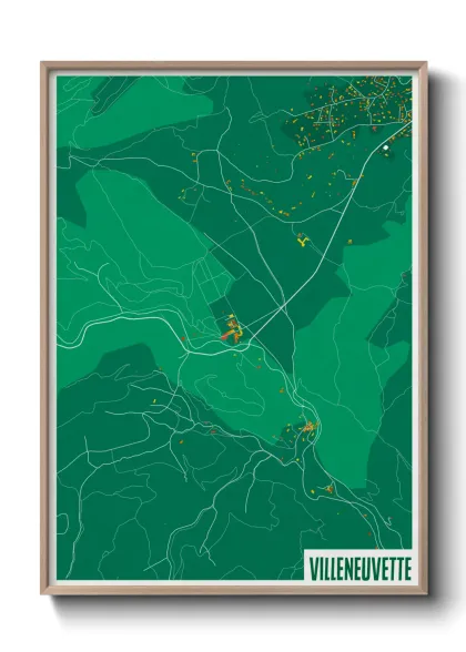 Une affiche de carte sur Villeneuvette