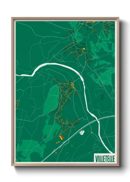 Une affiche de carte sur Villetelle