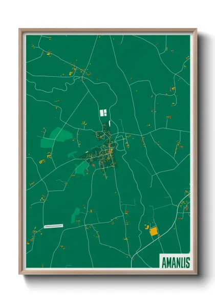 Une affiche de carte sur Amanlis