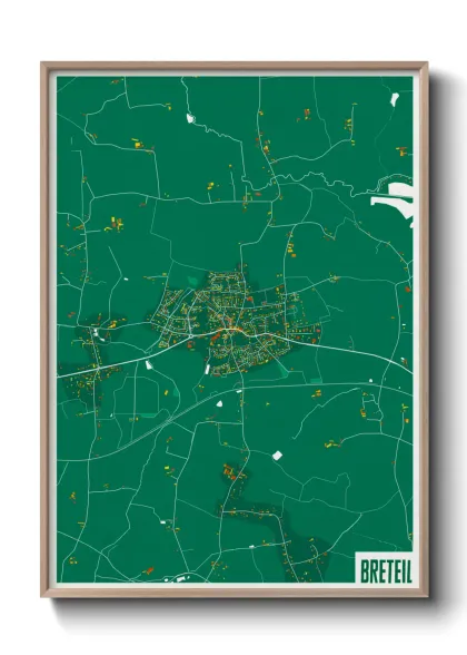 Une affiche de carte sur Breteil