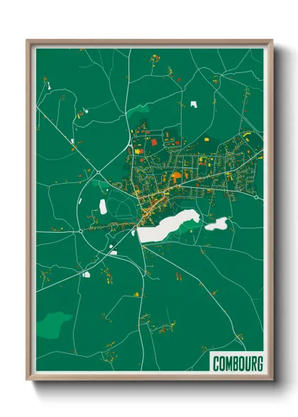 Une affiche de carte sur Combourg