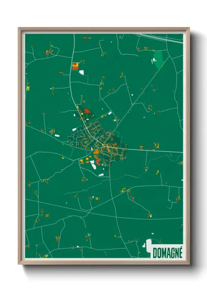 Une affiche de carte sur Domagné