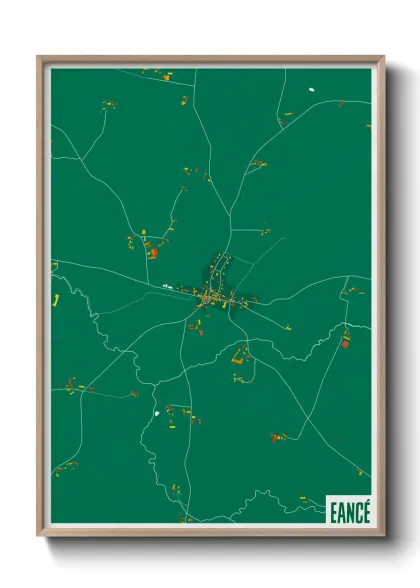 Une affiche de carte sur Eancé