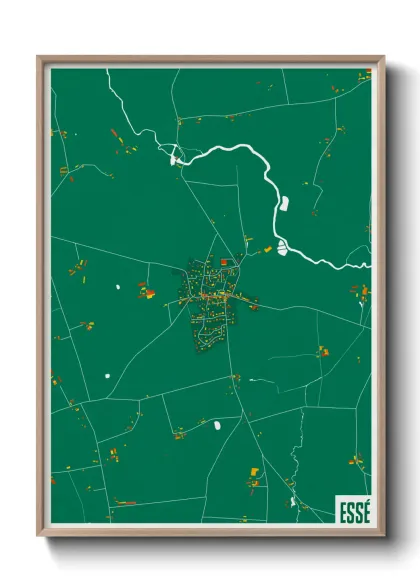 Une affiche de carte sur Essé