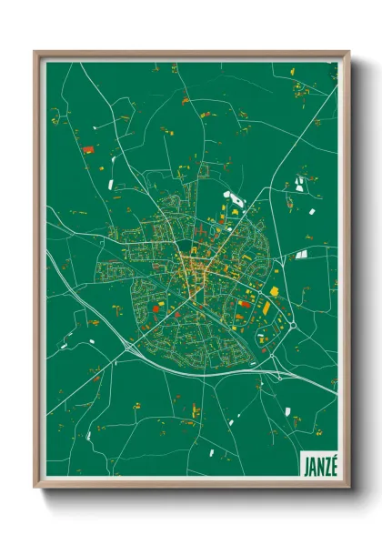 Une affiche de carte sur Janzé