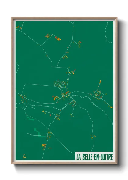 Une affiche de carte sur La Selle-en-Luitré