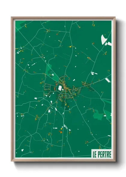 Une affiche de carte sur Le Pertre