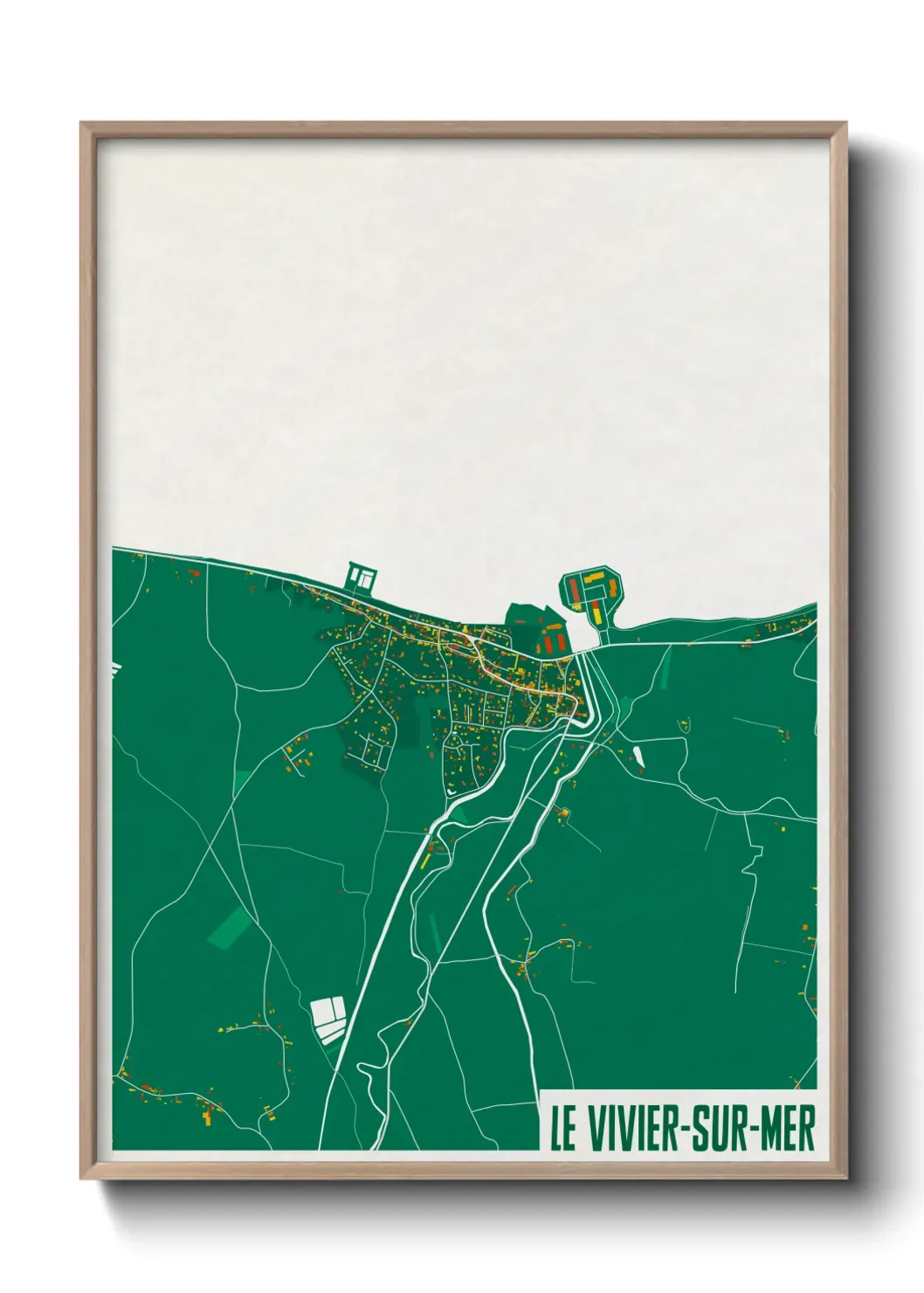 Un poster carte Le Vivier-sur-Mer