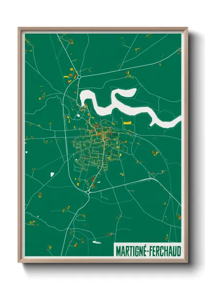 Une affiche de carte sur Martigné-Ferchaud
