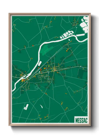 Une affiche de carte sur Messac