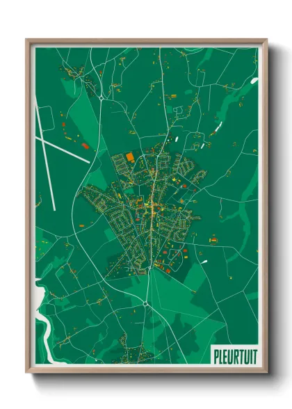Une affiche de carte sur Pleurtuit