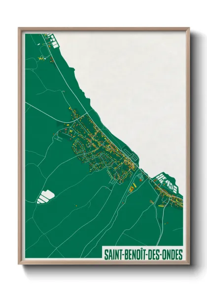 Une affiche de carte sur Saint-Benoît-des-Ondes