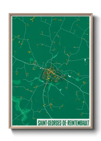Une affiche de carte sur Saint-Georges-de-Reintembault