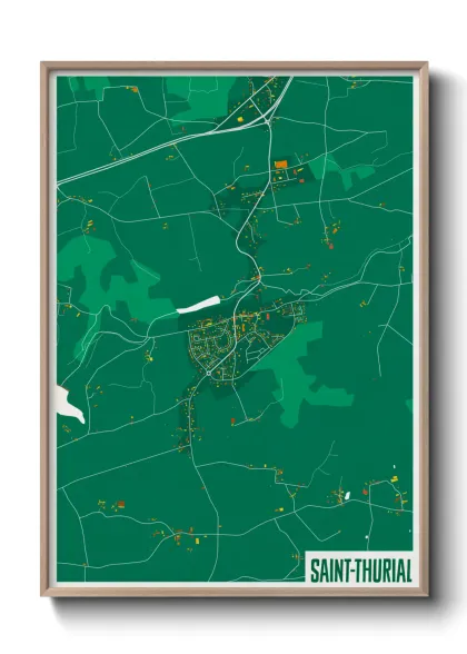Une affiche de carte sur Saint-Thurial