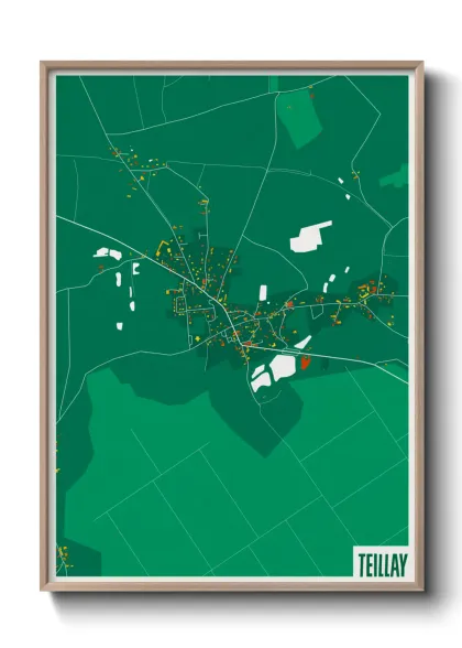 Une affiche de carte sur Teillay