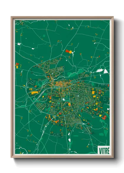 Une affiche de carte sur Vitré