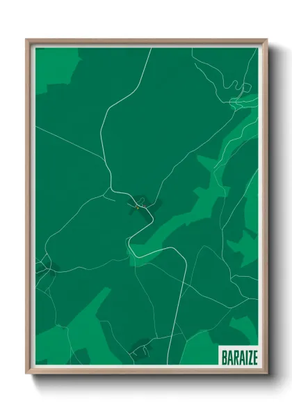 Une affiche de carte sur Baraize