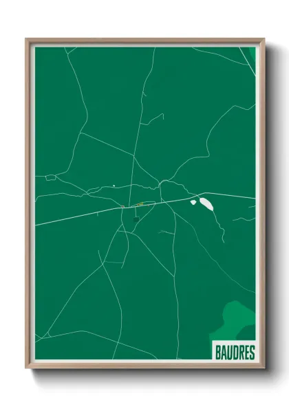 Une affiche de carte sur Baudres