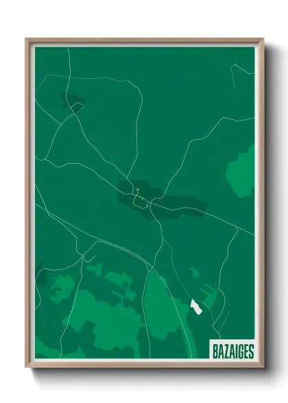 Une affiche de carte sur Bazaiges