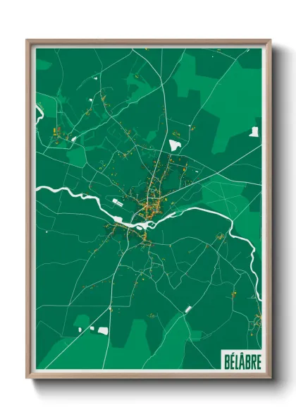 Une affiche de carte sur Bélâbre