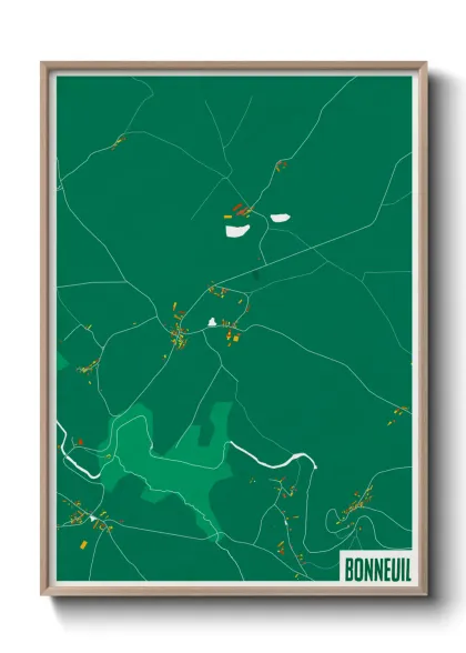 Une affiche de carte sur Bonneuil