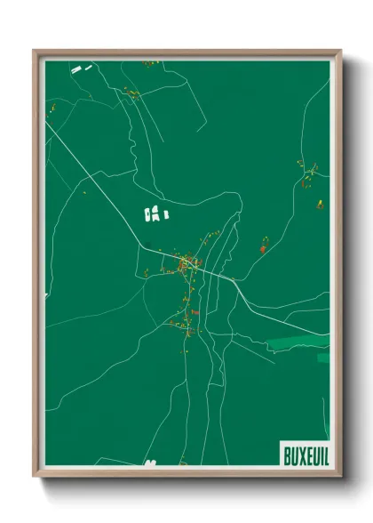 Une affiche de carte sur Buxeuil