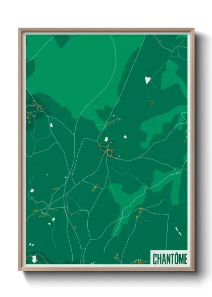 Une affiche de carte sur Chantôme