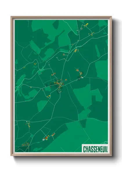 Une affiche de carte sur Chasseneuil