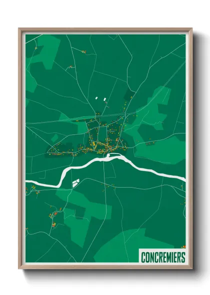 Une affiche de carte sur Concremiers