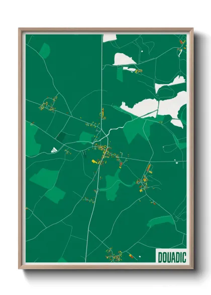 Une affiche de carte sur Douadic