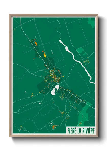 Une affiche de carte sur Fléré-la-Rivière