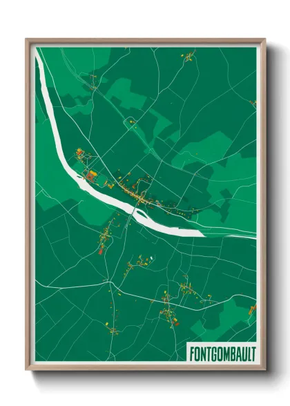 Une affiche de carte sur Fontgombault