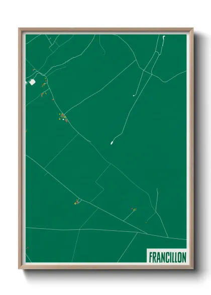 Une affiche de carte sur Francillon