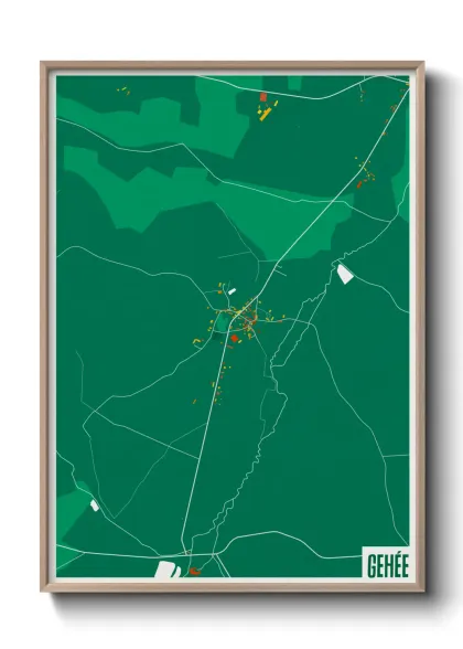 Une affiche de carte sur Gehée