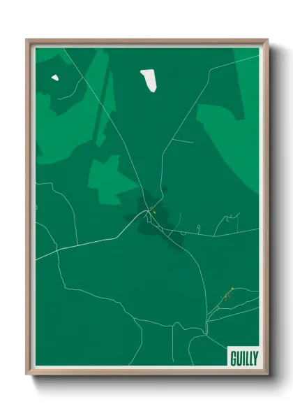 Une affiche de carte sur Guilly