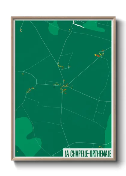 Une affiche de carte sur La Chapelle-Orthemale