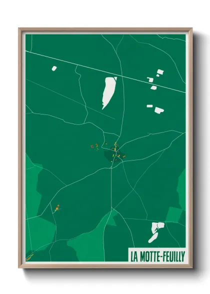 Une affiche de carte sur La Motte-Feuilly