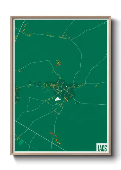 Une affiche de carte sur Lacs
