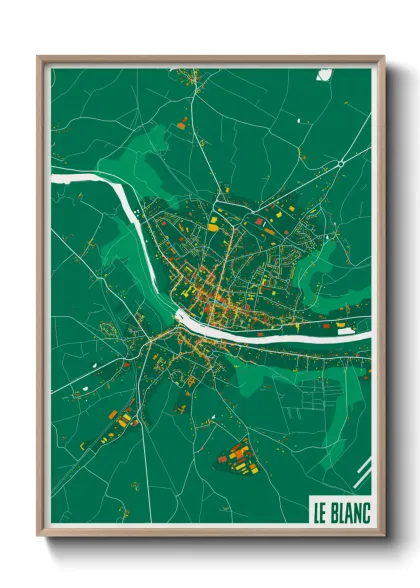 Une affiche de carte sur Le Blanc