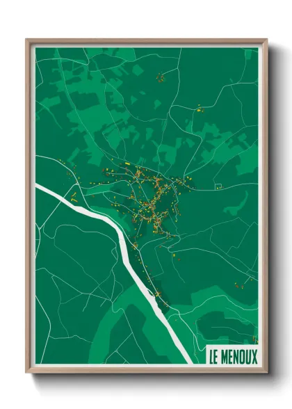 Une affiche de carte sur Le Menoux