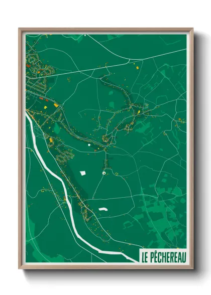 Une affiche de carte sur Le Pêchereau