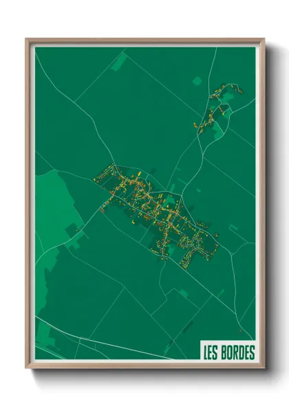 Une affiche de carte sur Les Bordes