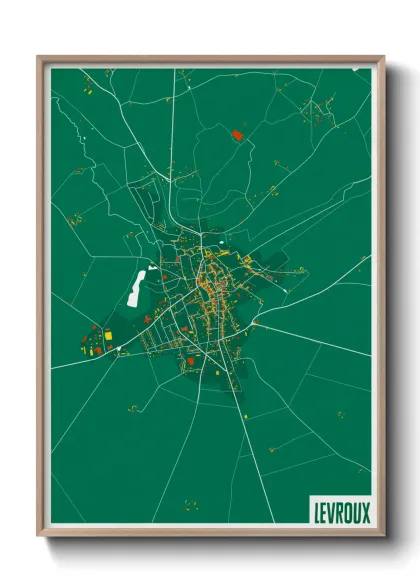 Une affiche de carte sur Levroux