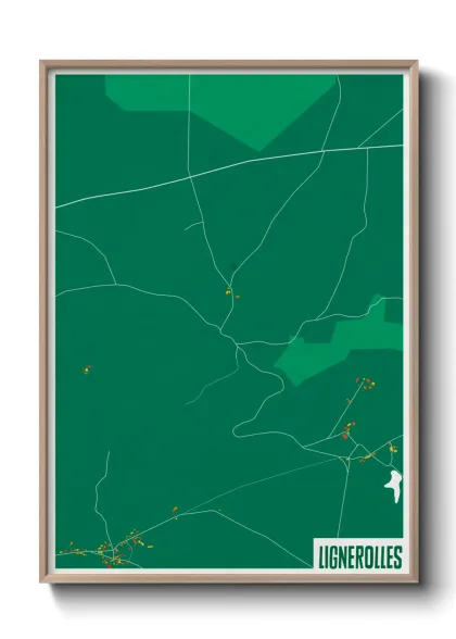 Une affiche de carte sur Lignerolles