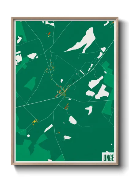 Une affiche de carte sur Lingé