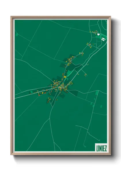 Une affiche de carte sur Liniez