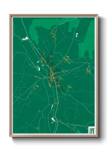 Une affiche de carte sur Lye
