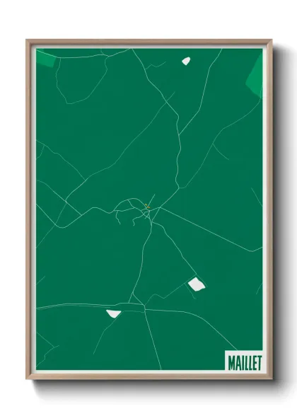 Une affiche de carte sur Maillet